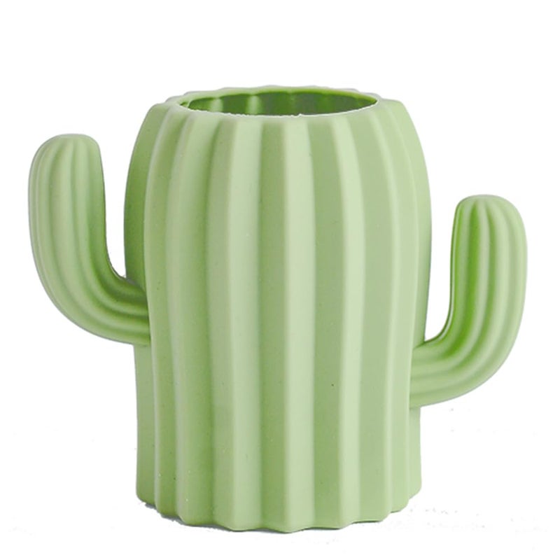 YOSCO Silicone Pen Holder Cactus Cute Pencil Holder Cup Pot for Desk for Kids Office Decor Desk Organizer Makeup brush Holder Toothbrush Holder (Green) - Image 1